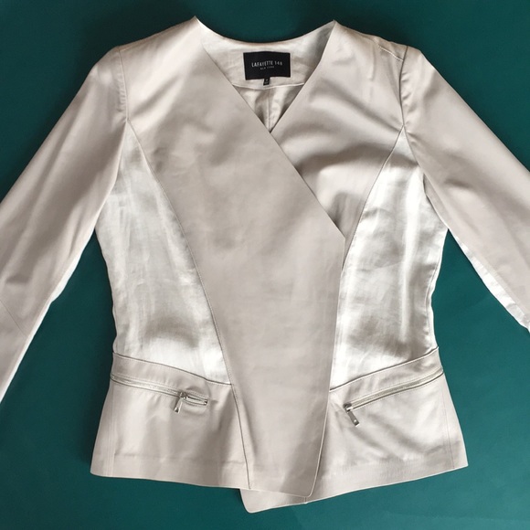 Lafayette 148 Leather & Linen Jacket - Picture 2 of 8